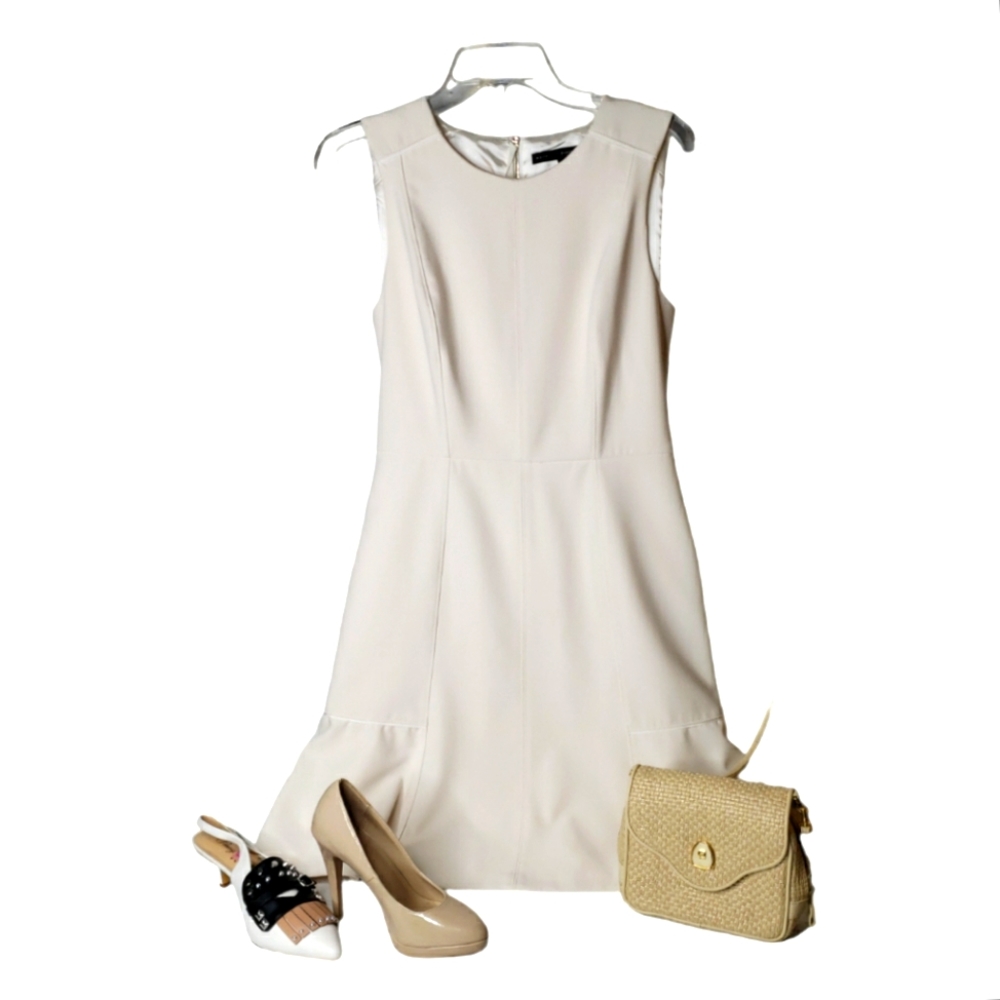 WHBM LWD Dress 8 Rayon Crepe Classic Sculpted Fit-Flare Trumpet Skirt Event